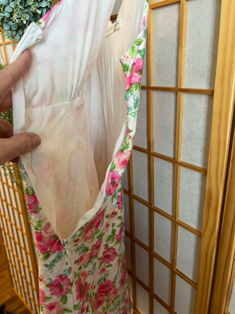 Altar’d State Floral Mini Dress XXS Pink Rose Cottagecore V-Neck Sleeveless - Picture 6 of 12